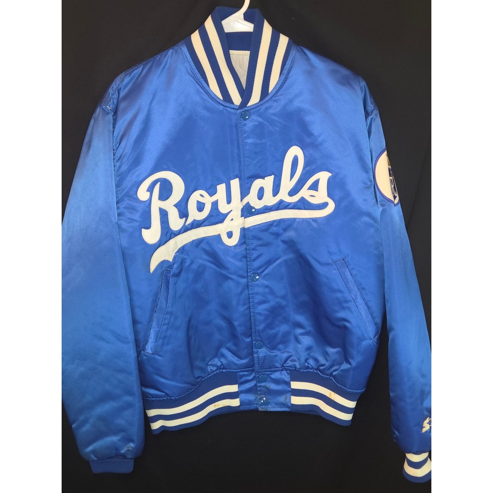 Starter Vintage Kansas City Royals Satin Baseball Jacket Men's Medium Blue White